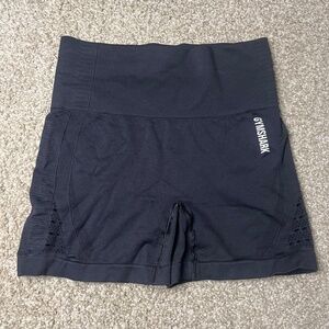 Gymshark Seamless High-Waisted Shorts – Black – Size M (See Measurements)
